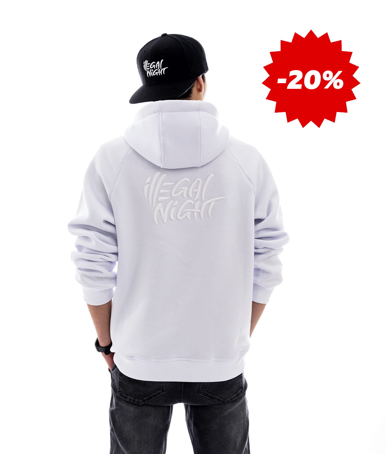 Bluza Illegal Night Classic 3D White & White