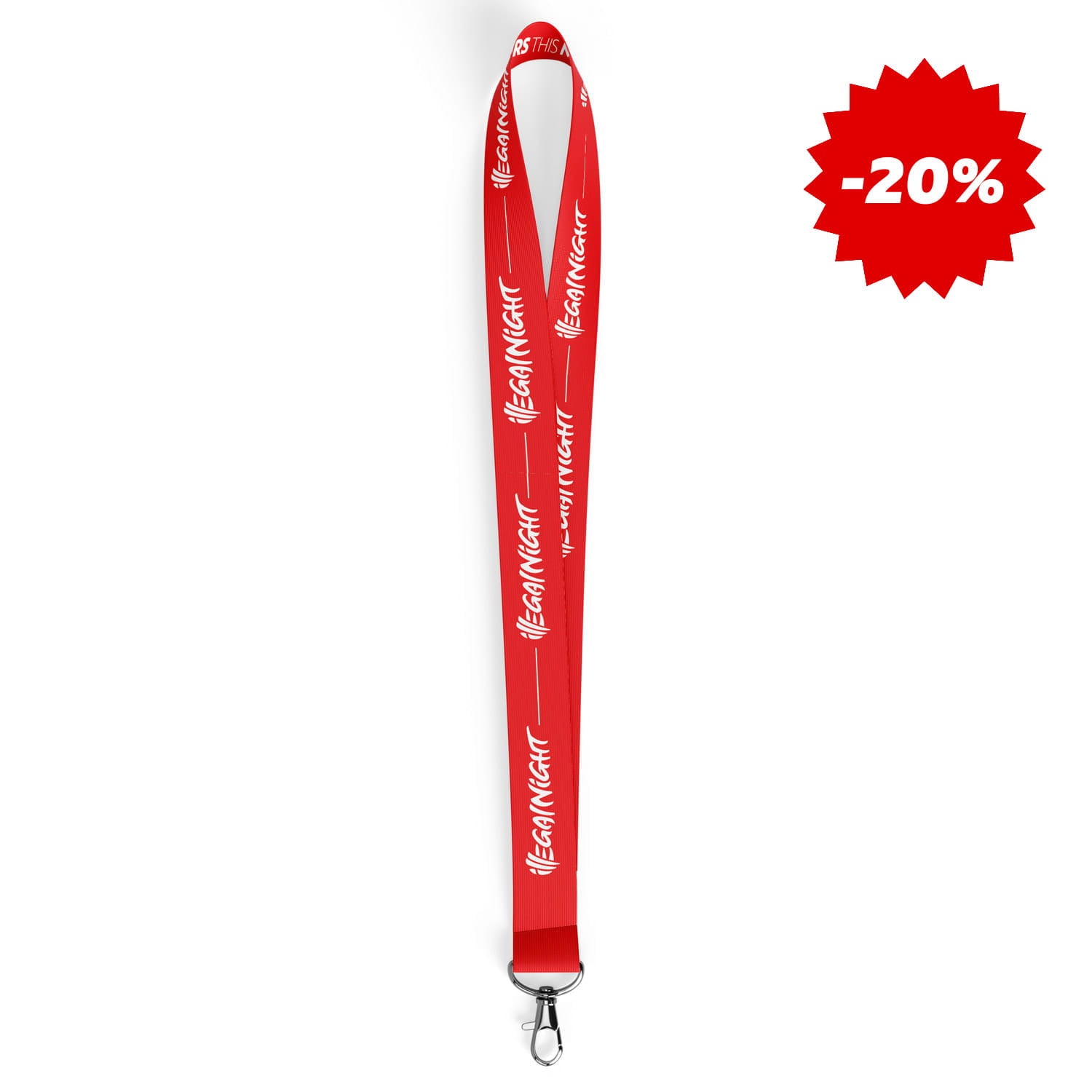 Smycz długa Illegal Night - Red logo