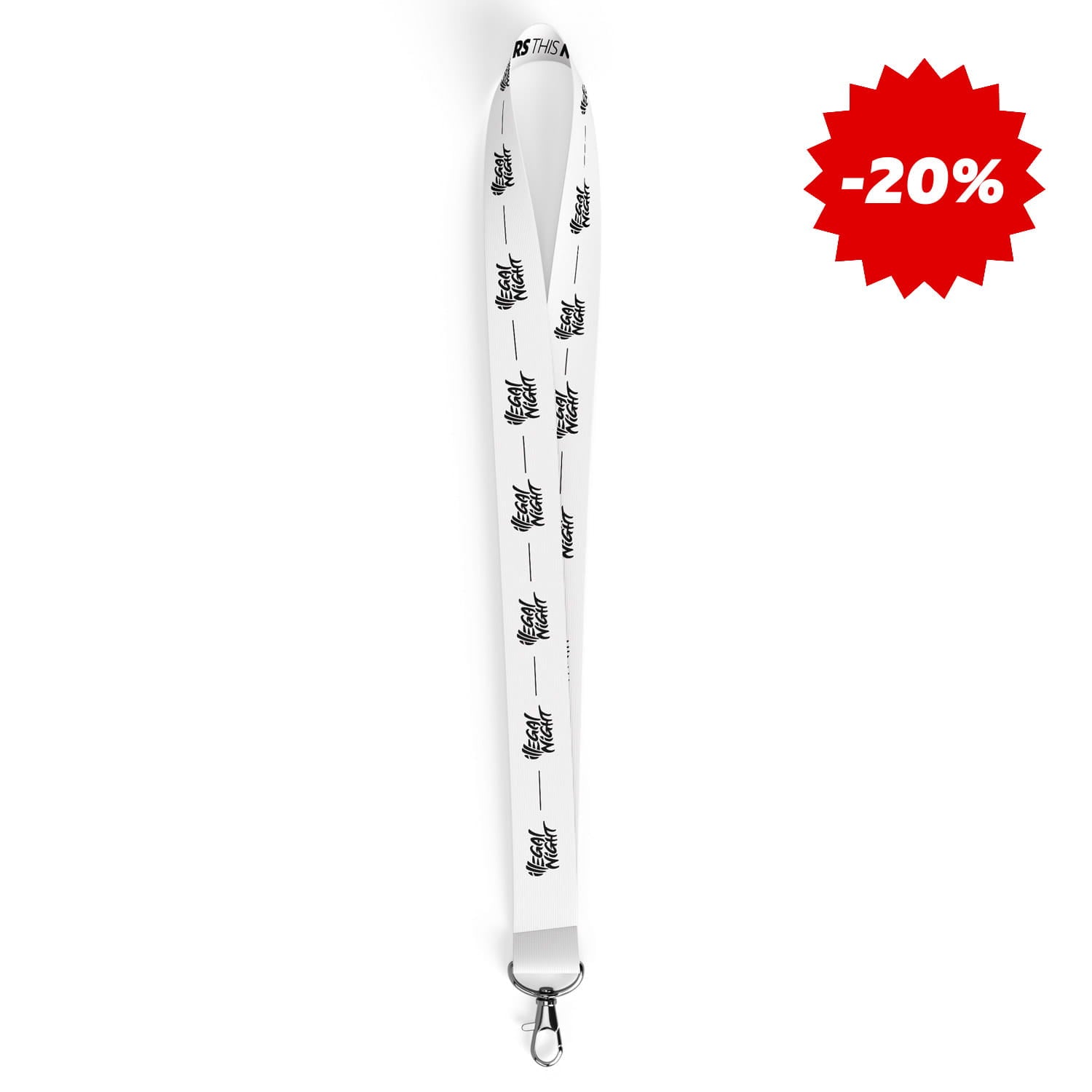 Smycz długa Illegal Night - White&Black twin