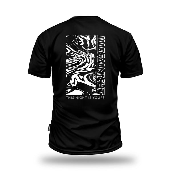 T-SHIRT WAVES CZARNY