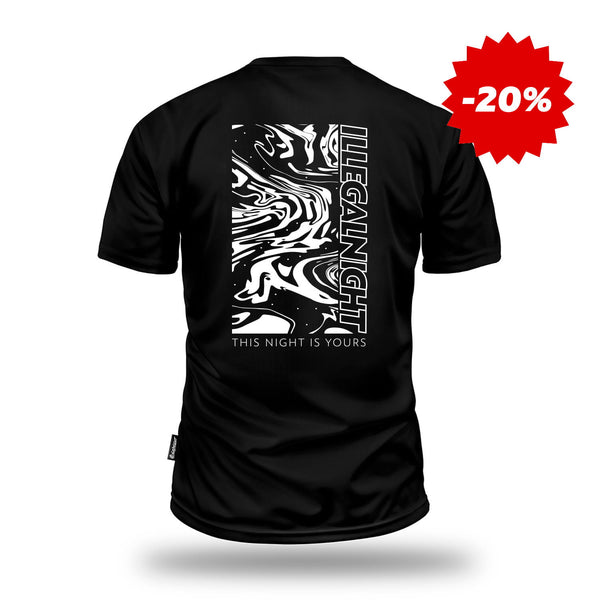 T-SHIRT WAVES CZARNY