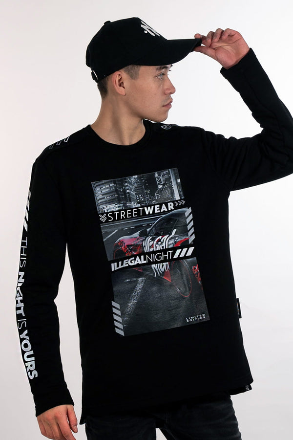 Illegal Night Bluza Czarna "Illegal Cars 2"