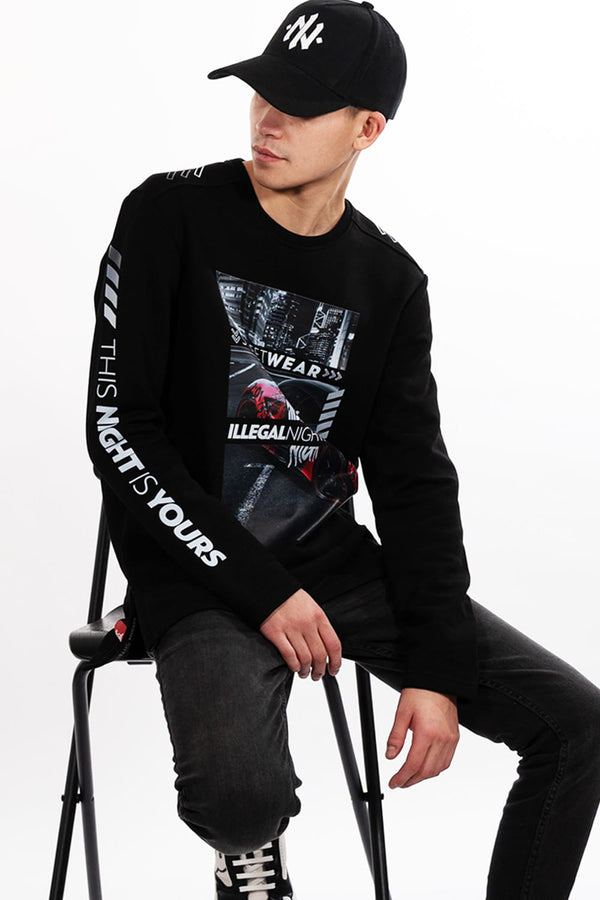 Illegal Night Bluza Czarna "Illegal Cars 2"