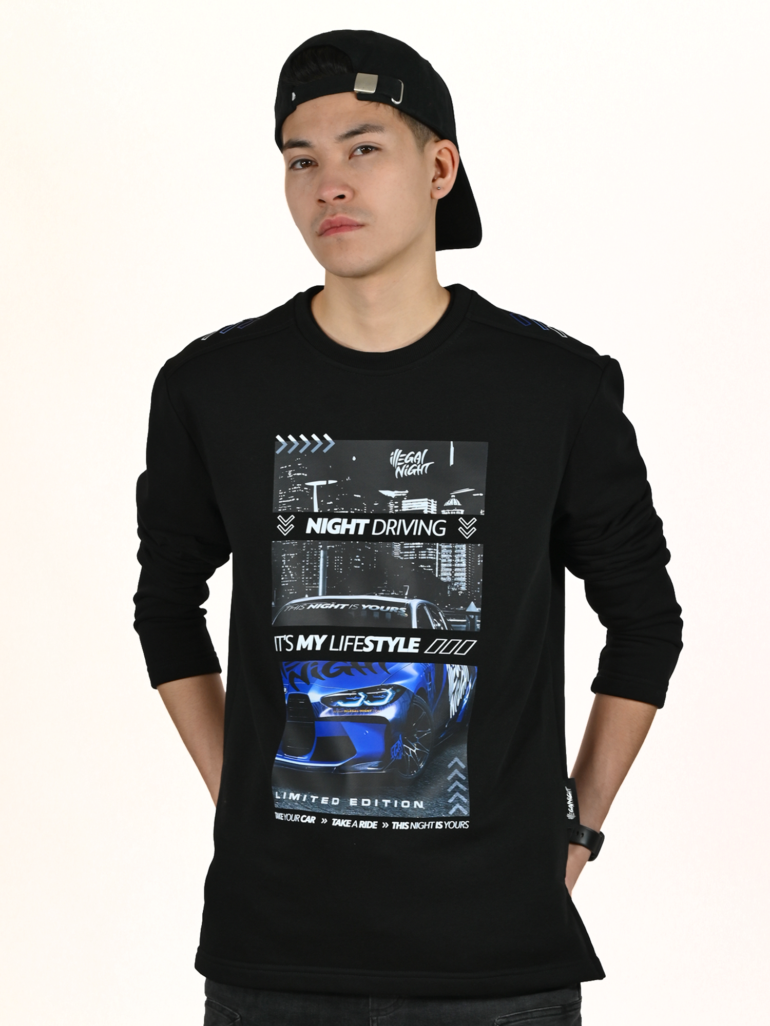Illegal Night Bluza Czarna "Illegal Cars 3"
