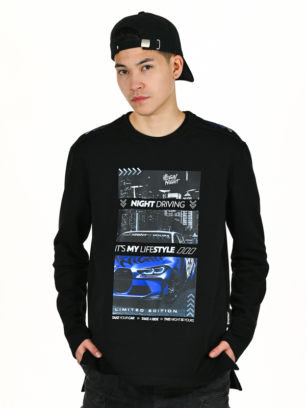 Illegal Night Bluza Czarna "Illegal Cars 3"