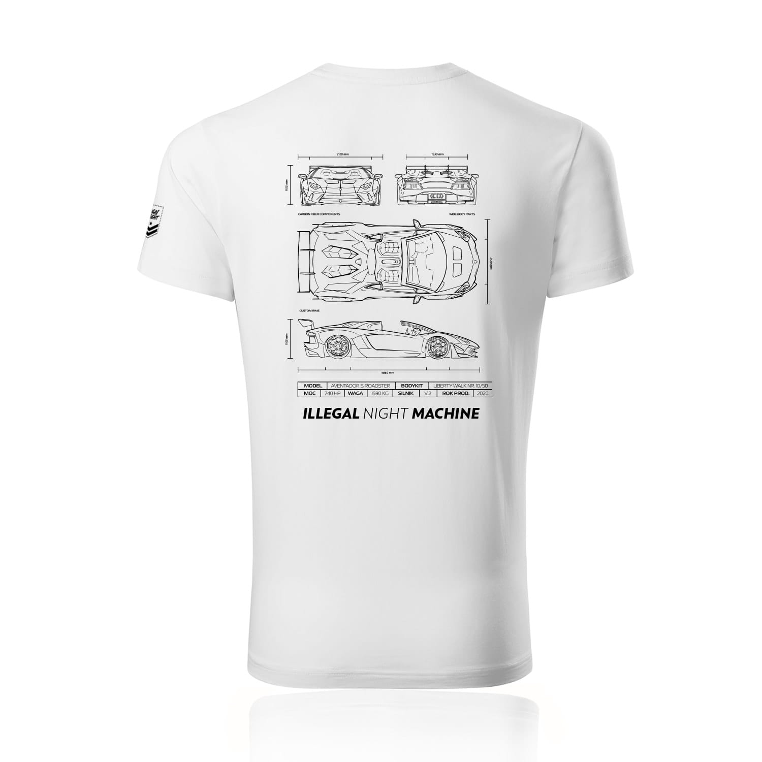 T-shirt  Illegal Night Machine White