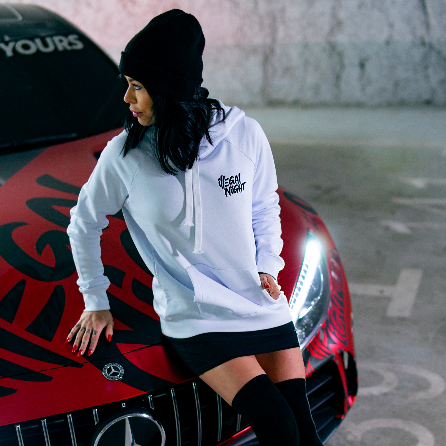 Bluza Illegal Night 3D White & Black