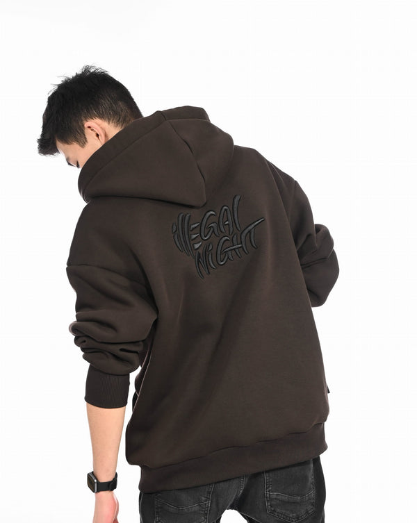 Bluza Zip Premium Haft 3D Brown